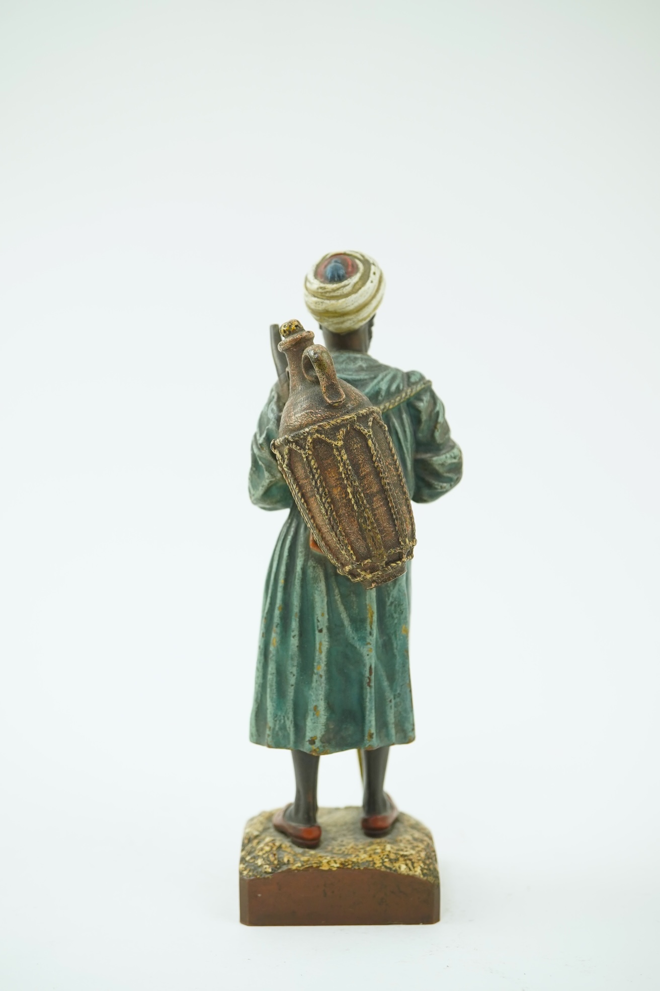 Franz Xavier Bergman (Austrian, 1861-1936). A Viennese cold painted bronze figure of a North African street vendor